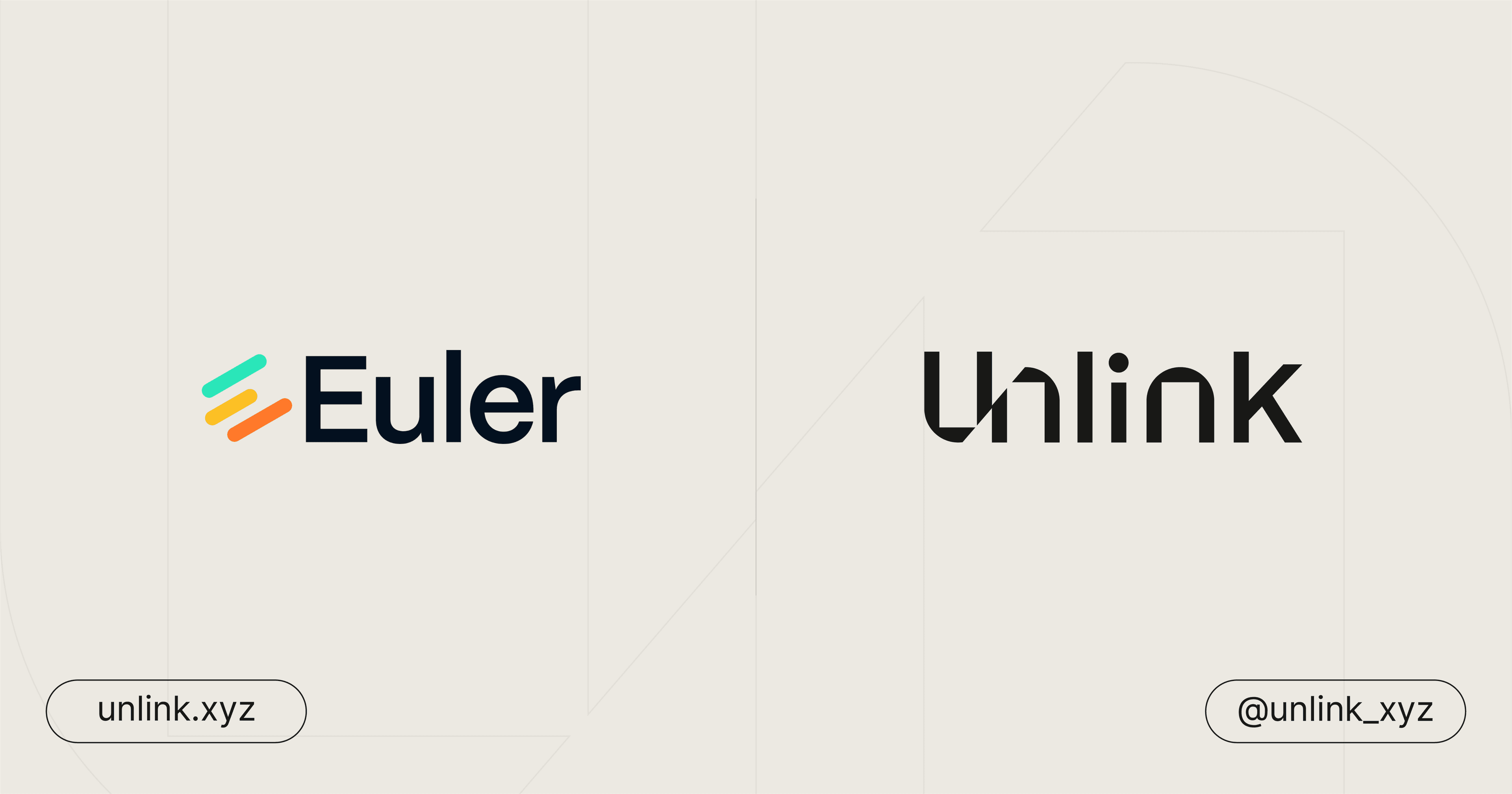 Euler and Unlink logos with unlink.xyz and @unlink_xyz handles